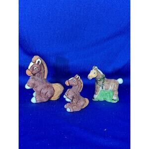 Leps Peru Miniature Clay Horses Set of 3